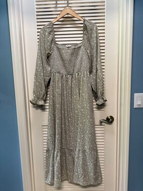 by the river maxi dress By the River Floral Crochet Lace Self Tie Maxi Dress CR2453 Blue / Large